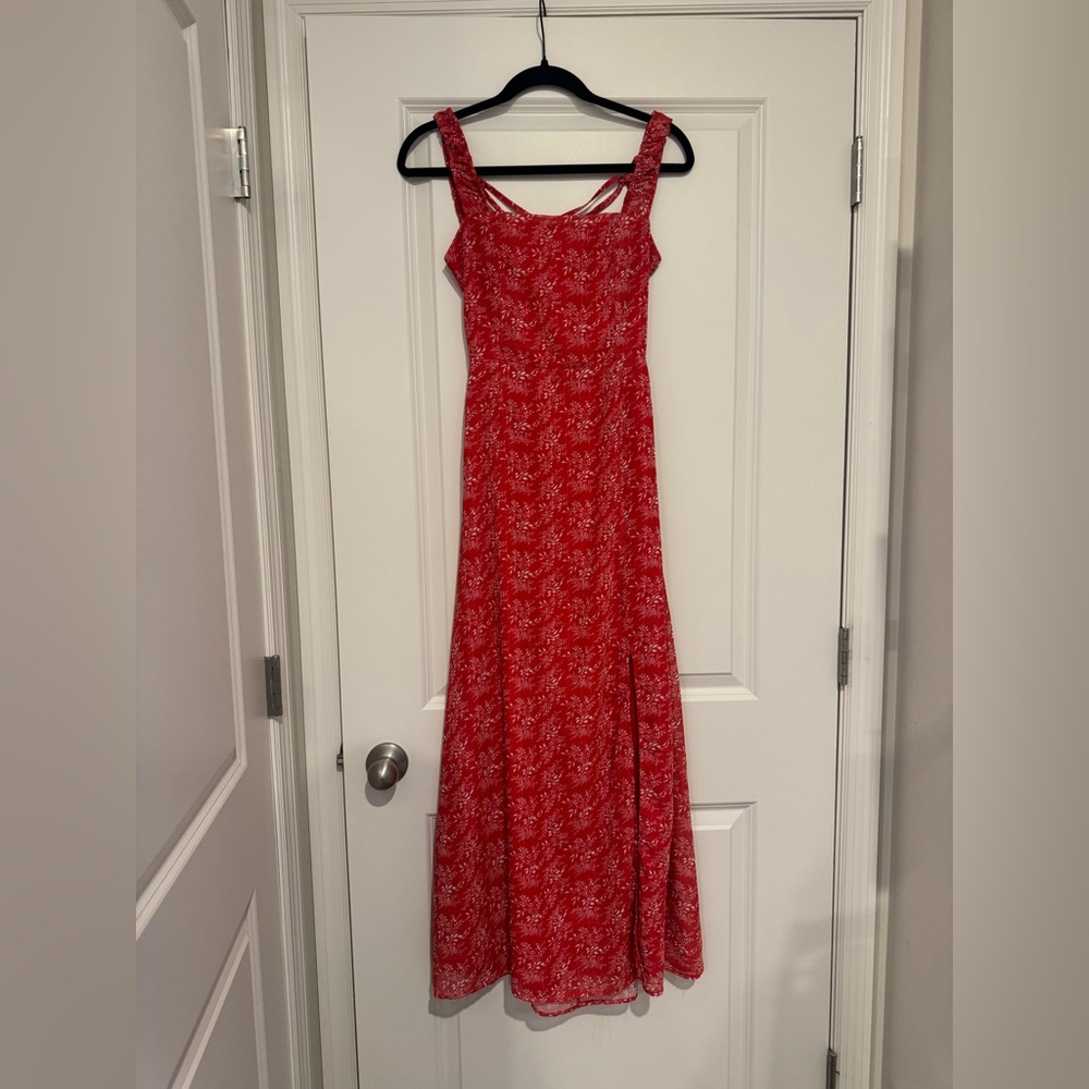 Lulus Back to Backless Red Print Lace-Up Backless Dress - Picture 4 of 7